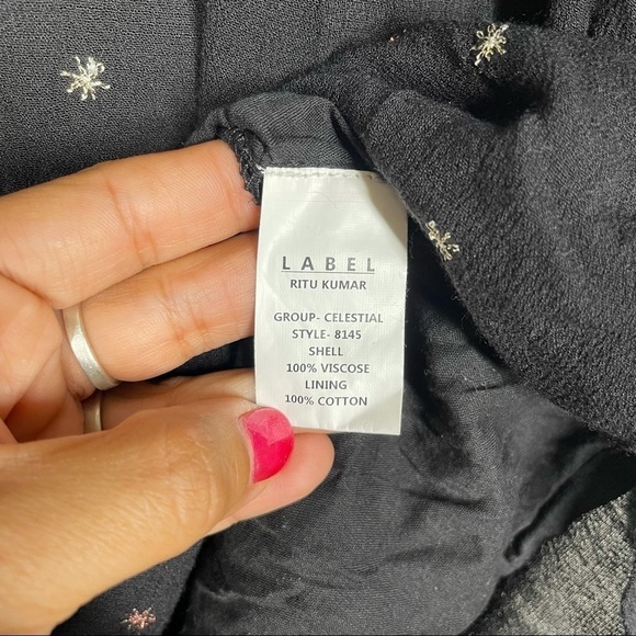 Label Ritu Kumar Black Celestial Ruffle Dress - Picture 10 of 11